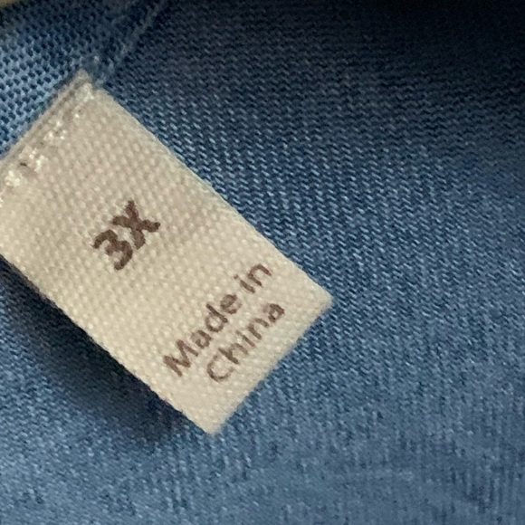 Soft Surroundings Fontanne Chambray Tencel Collared Jacket Blue Layer Size 3X - Picture 10 of 12